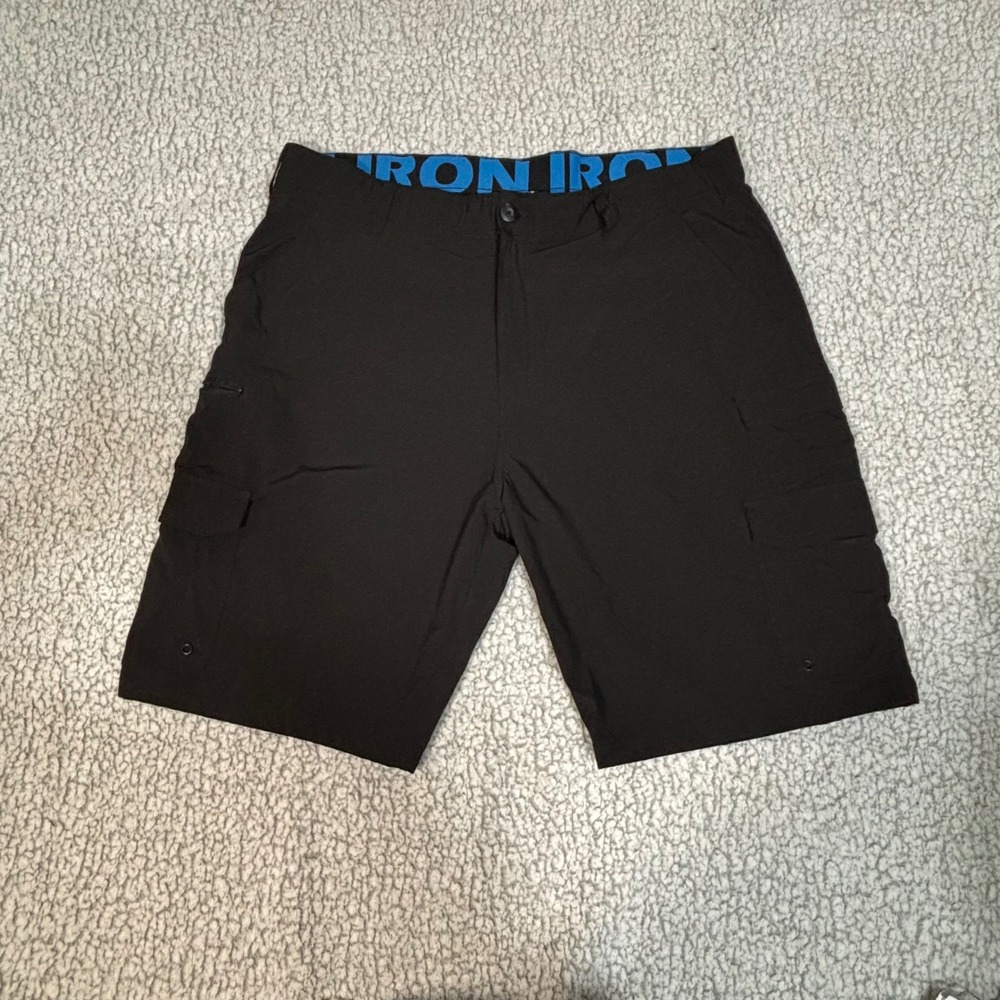 Ironman Mens Black Performance Cargo Shorts Size 40 Quick Dry Stretch RN 95705